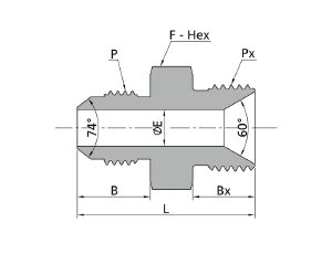 Nipple, BSP Male x JIC Male, 10K