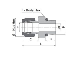 Male Connector Fitting | Fractional Tube X Metric Thread (MST)