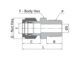 Male Connector Fitting | Metric Tube X NPT Thread
