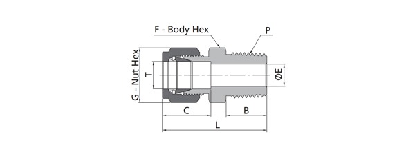 Male Connector Fitting | Metric Tube X NPT Thread