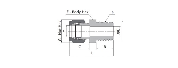 Male Connector Fitting | Metric Tube X ISO Tapered Thread (RT)