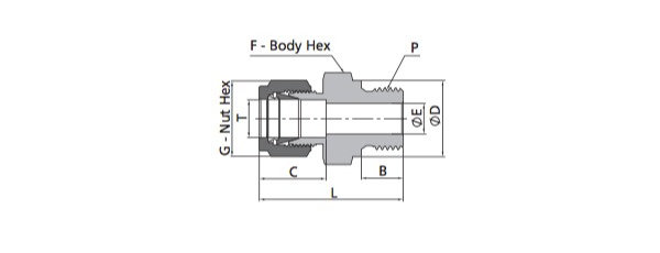 Male Connector Fitting | Metric Tube X ISO Parallel Thread (RS)