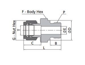 Male Connector Fitting | Metric Tube X ISO Parallel Thread (RP)