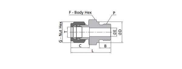 Male Connector Fitting | Metric Tube X ISO Parallel Thread (RP)