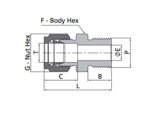 Male Connector Fitting | Metric Tube X ISO Parallel Thread (BP)