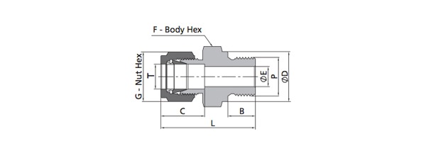 Male Connector Fitting | Metric Tube X Metric Thread (MRS)