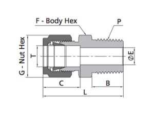 Male Connector Fitting | Fractional Tube X ISO Tapered Thread (RT)