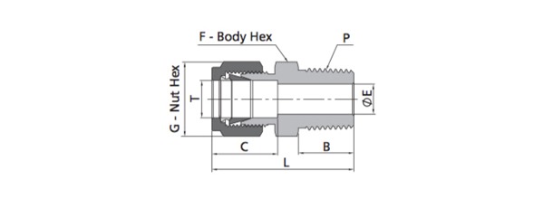 Male Connector Fitting | Fractional Tube X ISO Tapered Thread (RT)