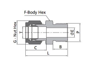 Male Connector Fitting | Metric Tube X Metric Thread (MS)