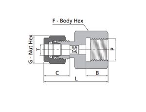 Female Connector Fitting | Fractional Tube X ISO Tapered Thread (RJ)