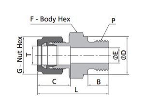Male Connector Fitting | Fractional Tube X ISO Parallel Thread (RP)