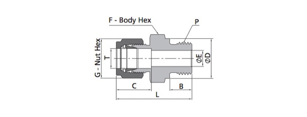 Male Connector Fitting | Fractional Tube X ISO Parallel Thread (RP)