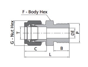 Male Connector Fitting | Fractional Tube X ISO Parallel Thread (BP)