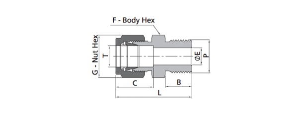 Male Connector Fitting | Fractional Tube X ISO Parallel Thread (BP)