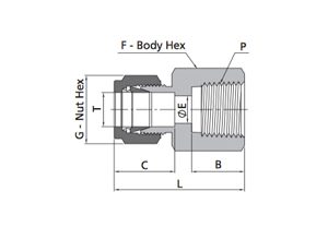 Female Connector Fitting | Metric Tube X NPT Thread