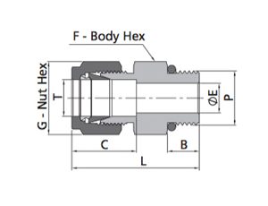 Male Connector Fitting | Fractional Tube X SAE/MS Straight Thread