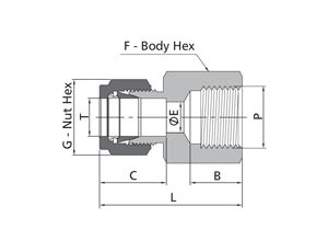 Female Connector Fitting | Metric Tube X ISO Tapered Thread (RP)