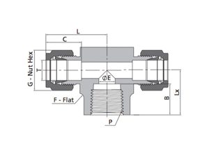 Female Branch Tee Fitting | Fractional Tube X NPT Thread