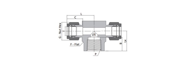 Female Branch Tee Fitting | Fractional Tube X NPT Thread