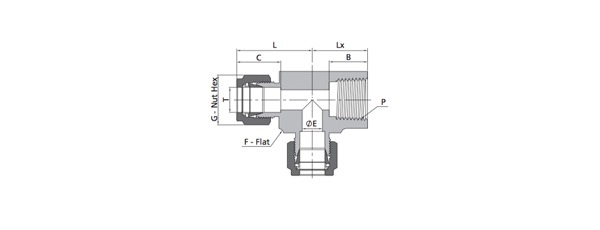 Female Run Tee Fitting | Fractional Tube X NPT Thread