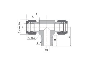 Male Branch Tee Fitting | Fractional Tube X NPT Thread