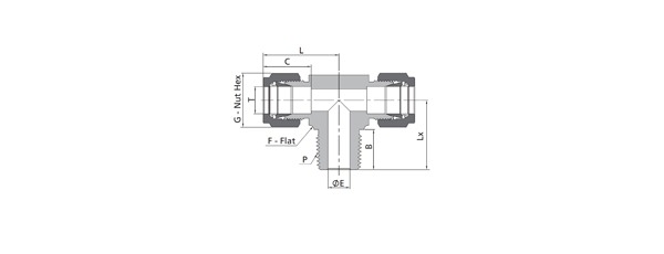 Male Branch Tee Fitting | Fractional Tube X NPT Thread