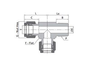 Male Run Tee Fitting | Fractional Tube X NPT Thread