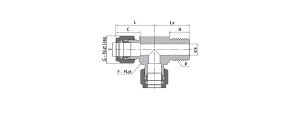 Male Run Tee Fitting | Fractional Tube X NPT Thread