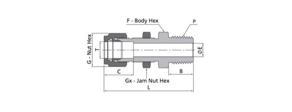 Bulkhead Male Connector Fitting | Fractional Tube X NPT Thread