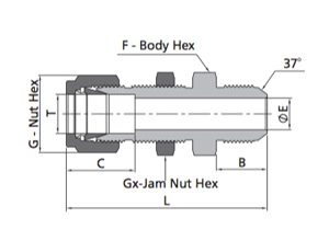 Bulkhead Male Connector Fitting | Metric Tube X NPT Thread