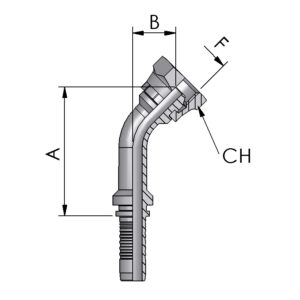 BSP FEMALE 45° ELBOW, 60° CONE