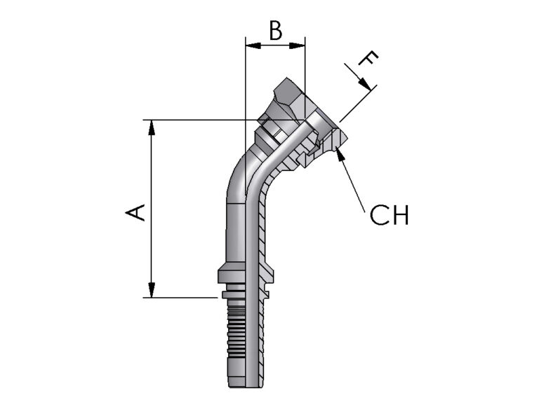 BSP FEMALE 45° ELBOW, 60° CONE