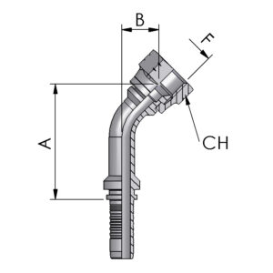 JIC FEMALE 45° ELBOW, 37° CONE