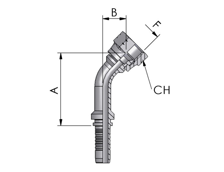 JIC FEMALE 45° ELBOW, 37° CONE