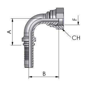 JIC FEMALE 90° ELBOW, 37° CONE