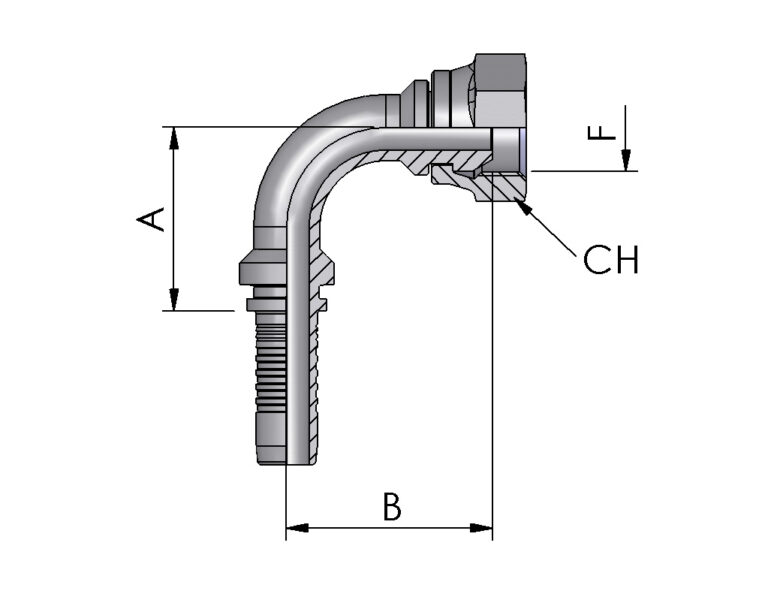 JIC FEMALE 90° ELBOW, 37° CONE