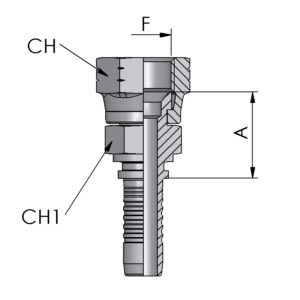 JIC FEMALE DOUBLE HEX, 37° CONE