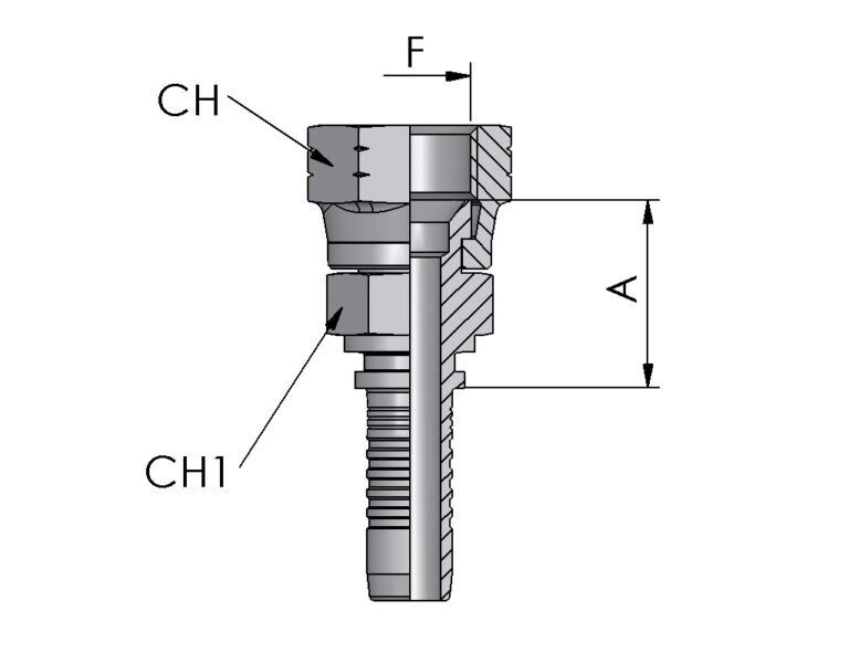 JIC FEMALE DOUBLE HEX, 37° CONE