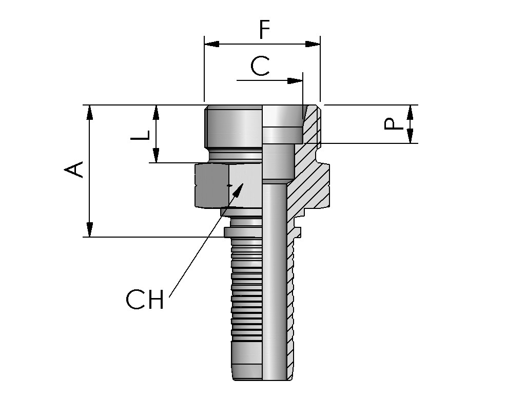 METRIC MALE, 24° CONE, HEAVY