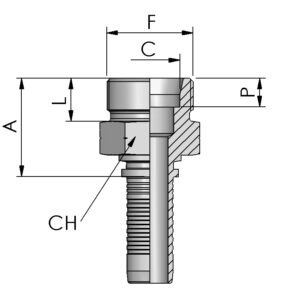 METRIC MALE, 24° CONE, LIGHT
