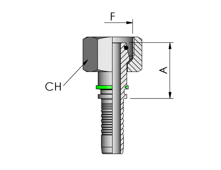 METRIC O-RING FEMALE, 24° CONE, LIGHT