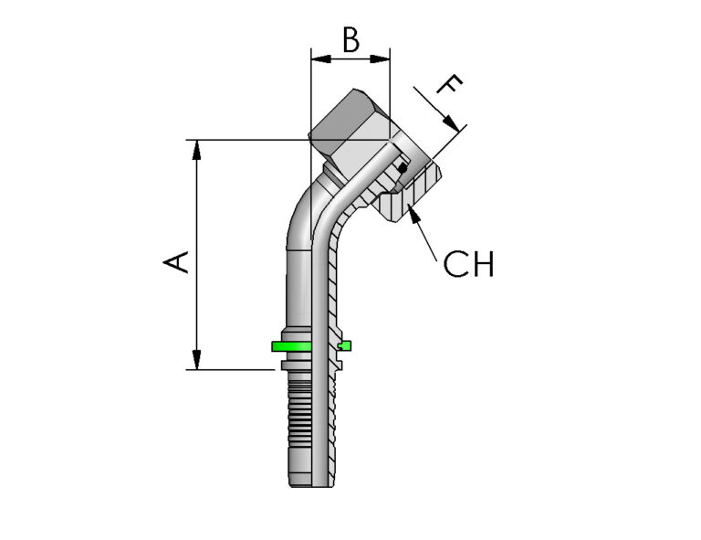 METRIC O-RING FEMALE 90° ELBOW, 24 CONE, LIGHT