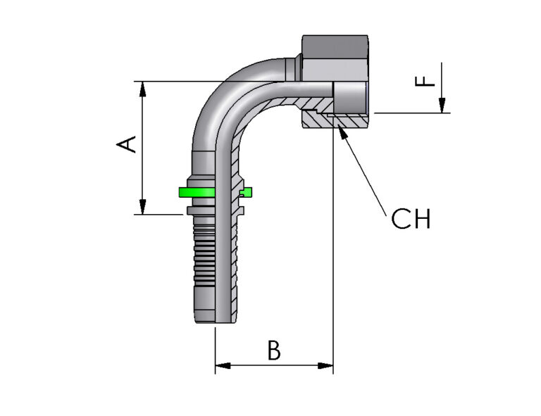 ORFS FEMALE 90° ELBOW