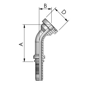 SAE FLANGE 45° ELBOW 3000 PSI