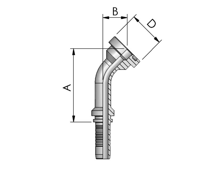 SAE FLANGE 45° ELBOW 3000 PSI